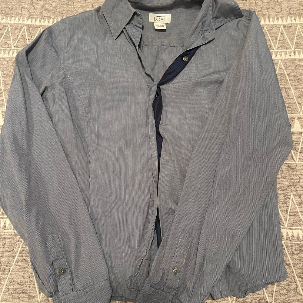 LOFT Blue button down shirt